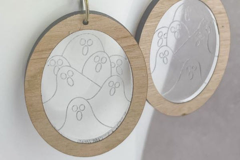 Ghost 2-Design Earrings Laser SVG File SVG Crafting With Brenna 