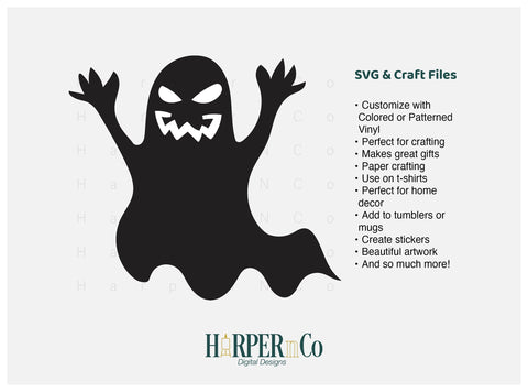 Ghost 2 SVG PNG Cut EPS File SVG HarperNCo 