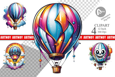 Ghost Air Balloon Clipart Sublimation artnoy 