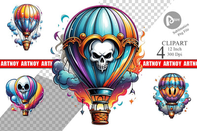 Ghost Air Balloon Clipart Sublimation artnoy 