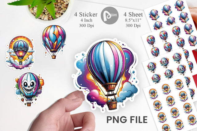 Ghost Air Balloon Sticker Sublimation artnoy 