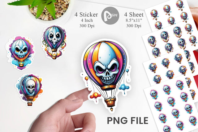 Ghost Air Balloon Sticker Sublimation artnoy 
