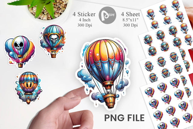 Ghost Air Balloon Sticker Sublimation artnoy 