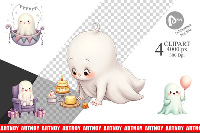 Ghost Baby Shower Clipart Sublimation artnoy 