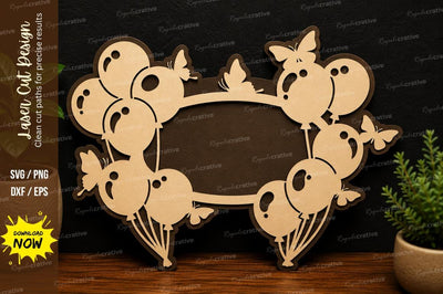 Ghost Balloon Frame laser cut svg File SVG Regulrcrative 