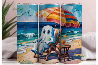 Ghost Beach Day 20oz Tumbler Wrap Sublimation PixelChick 