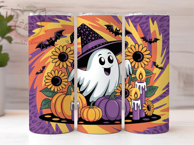 Ghost Candy Corn Halloween Tumbler Wrap, Ghost Sublimation Design, Candy Corn Tumbler, Fall October Vibes, Ready To Press PNG, 20oz Tumbler Sublimation, Spooky Season Wrap Sublimation Lara' s Designs 