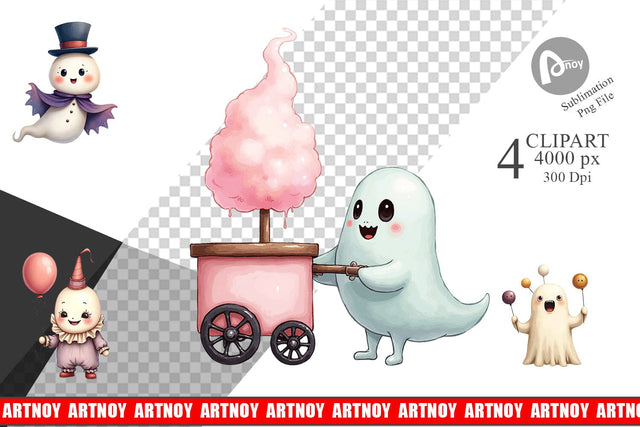 Ghost Carnival Toys Clipart Sublimation artnoy 