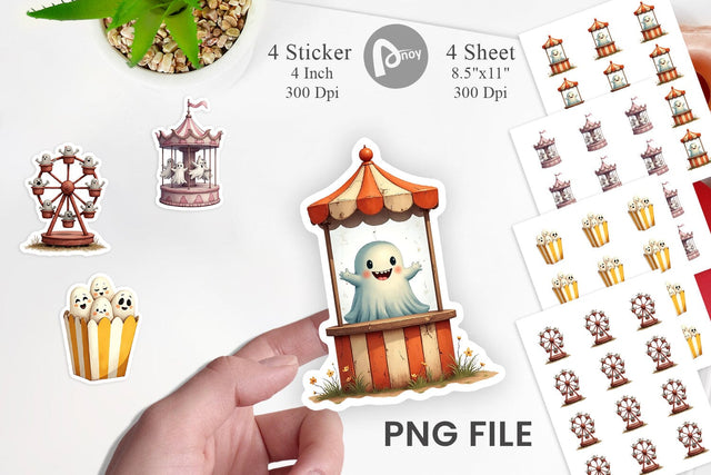 Ghost Carnival Toys Sticker Sublimation artnoy 