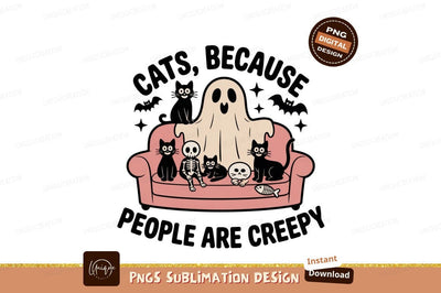Ghost cats skeleton fish couch image Sublimation Designangry 