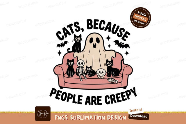 Ghost cats skeleton fish couch image Sublimation Designangry 
