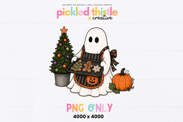 Ghost Christmas Baking PNG Sublimation Pickled Thistle Creative 