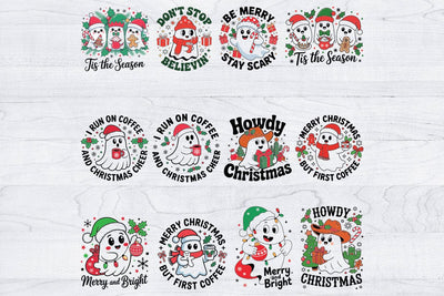 Ghost Christmas Svg Bundle, Spooky Christmas Svg, Halloween Svg SVG Creativeart88 