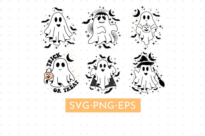 Ghost Clipart Bundle SVG MaiaLunaDesign 