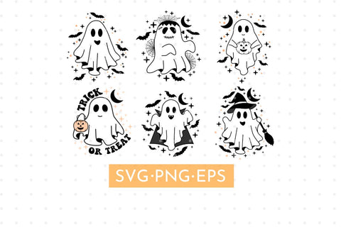 Ghost Clipart Bundle SVG MaiaLunaDesign 