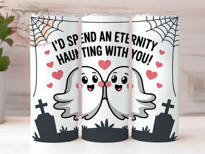 Ghost Couple Haunting Love Halloween Tumbler, Haunting Love Wrap, Halloween Romance Design, 20oz Sublimation Tumbler, Cute Spooky Drinkware, Eternal Love Ghosts, Halloween Couple Wrap Sublimation Lara' s Designs 