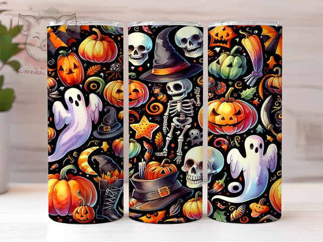 Ghost Cute Season 20oz Tumbler Png, Straight & Tapered Tumbler Png, Cute Halloween Tumbler Png, Digital Download PNG Sublimation Lara' s Designs 