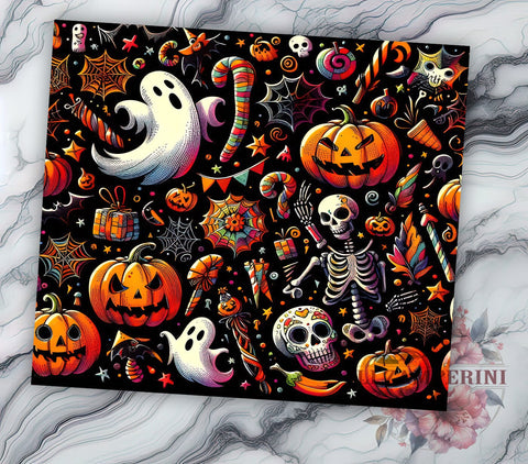 Ghost Cute Season 20oz Tumbler Wrap PNG, Spooky Season Tumbler Png, Straight & Tapered Tumbler Wrap, Instant Digital Download Sublimation Li Zamperini 