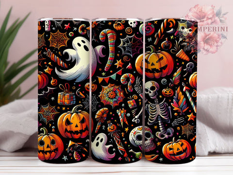 Ghost Cute Season 20oz Tumbler Wrap PNG, Spooky Season Tumbler Png, Straight & Tapered Tumbler Wrap, Instant Digital Download Sublimation Li Zamperini 