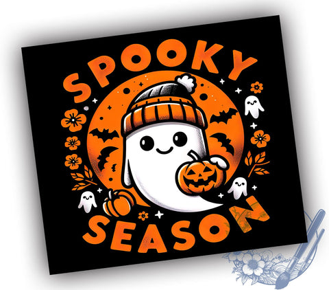 Ghost Design, Halloween Decor, Spooky Season, Tumbler PNG, Sublimation Art, Fall Gift, Cute Ghost, Digital Download Sublimation ToriDesigns 