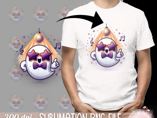 Ghost Disco Party Sublimation PNG, Halloween Ghost Clipart, Cute Ghost PNG Sublimation Luvleigh Digitals 