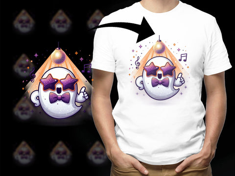 Ghost Disco Party Sublimation PNG, Halloween Ghost Clipart, Cute Ghost PNG Sublimation Luvleigh Digitals 