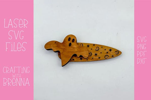 Ghost End Hair Clip Laser SVG File SVG Crafting With Brenna 