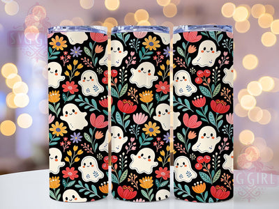 Ghost Floral Halloween 20oz Tumbler, Ghost Tumbler Wrap, Floral Halloween Design, 20oz Sublimation Wrap, Spooky Floral Cup, Halloween Ghost Pattern, Floral Ghost Tumbler, Sublimation Tumbler Design Sublimation SvggirlplusArt 