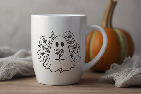 Ghost flowers, ghost cute halloween SVG dadan_pm 