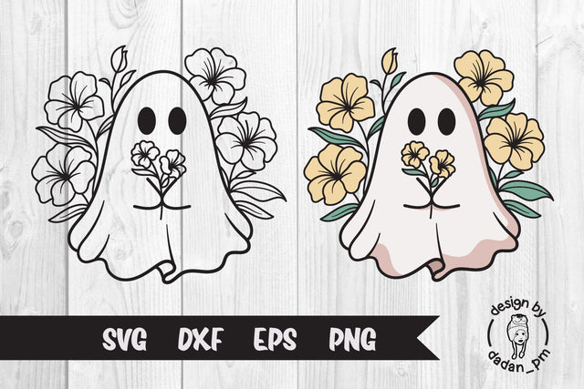 Ghost flowers, ghost cute halloween SVG dadan_pm 