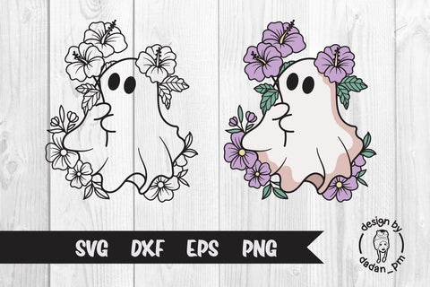 Ghost flowers, ghost cute halloween SVG dadan_pm 