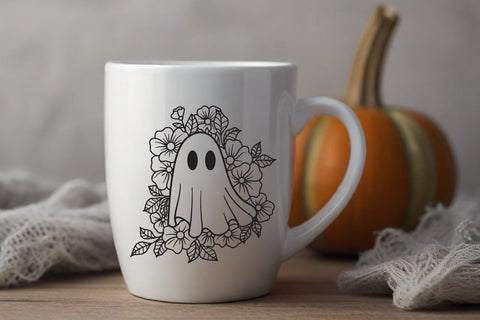 Ghost flowers, Pink ghost cute halloween SVG dadan_pm 