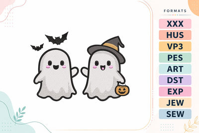 Ghost Friends Trick or Treat Halloween Embroidery Design Embroidery/Applique DESIGNS sg embroidery 