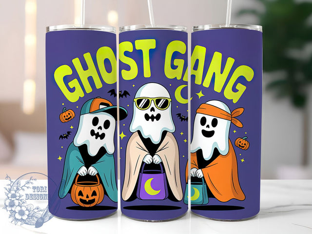 Ghost Gang Spooky Halloween Tumbler, Halloween Ghost Wrap, Spooky Tumbler Design, Cute Ghost Cup, 20Oz Sublimation Wrap, Haunted Season Drinkware, Trick Or Treat Tumbler Sublimation ToriDesigns 