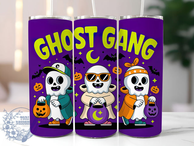 Ghost Gang Spooky Halloween Tumbler, Halloween Ghost Wrap, Spooky Tumbler Design, Cute Ghost Cup, 20Oz Sublimation Wrap, Haunted Season Drinkware, Trick Or Treat Tumbler Sublimation ToriDesigns 