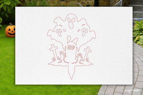 Ghost Garden Stake Laser Cut SVG SvgOcean 