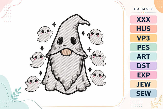 Ghost Gnome with Baby Spooks Halloween Embroidery Design Embroidery/Applique DESIGNS sg embroidery 