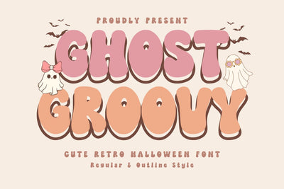 Ghost Groovy - Cute Retro Halloween Font Font Masyafi Studio 