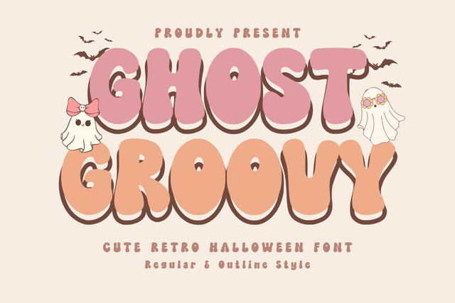 Ghost Groovy - Cute Retro Halloween Font Font Masyafi Studio 