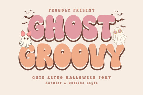 Ghost Groovy - Cute Retro Halloween Font Font Masyafi Studio 