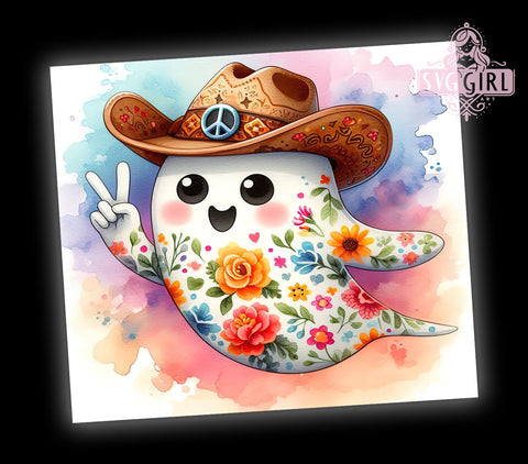 Ghost Halloween, 20oz Tumbler, PNG Sublimation, Spooky Decor, Halloween Gift, Trick or Treat, Fall Drinkware, Tumbler Wrap Sublimation SvggirlplusArt 