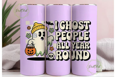 Ghost Halloween 20oz Tumbler Wrap Sublimation PixelChick 
