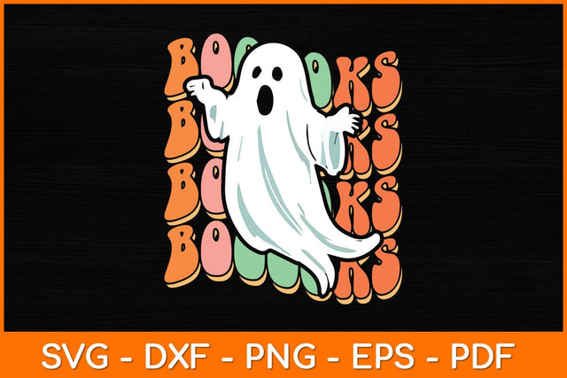 Ghost Halloween Books Svg File SVG artprintfile 