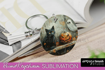 Ghost Keychain - Vintage Halloween Keychain Sublimation Sublimation OrangeBrushStudio 