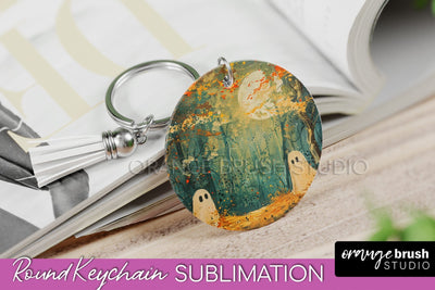 Ghost Keychain - Vintage Halloween Keychain Sublimation Sublimation OrangeBrushStudio 