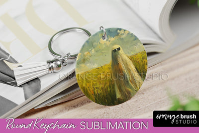 Ghost Keychain - Vintage Halloween Keychain Sublimation Sublimation OrangeBrushStudio 