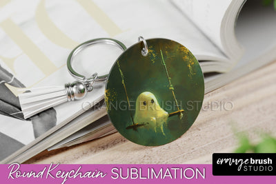 Ghost Keychain - Vintage Halloween Keychain Sublimation Sublimation OrangeBrushStudio 