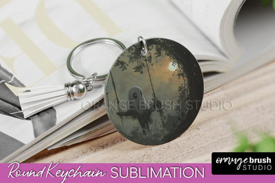 Ghost Keychain - Vintage Halloween Keychain Sublimation Sublimation OrangeBrushStudio 