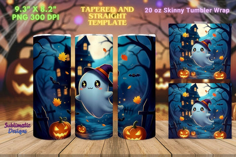 Ghost Magic Halloween Tumbler Wrap | Halloween Tumbler Wrap for Sublimation Sublimation Sublimatiz Designs 