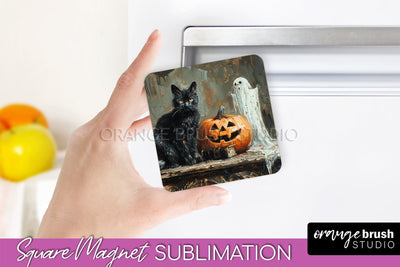 Ghost Magnet Sublimation - Cute Halloween Magnet Design Sublimation OrangeBrushStudio 